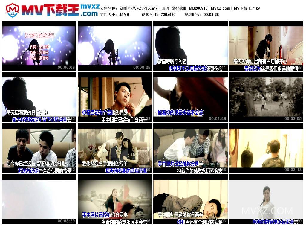 蒙面哥-从来没有忘记过_国语_流行歌曲_MB206915